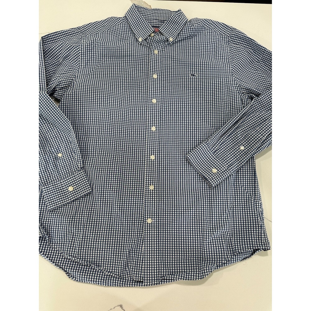 Vineyard Vines Gingham Slim Fit Whale Shirt‎ Button Down Long Sleeve L